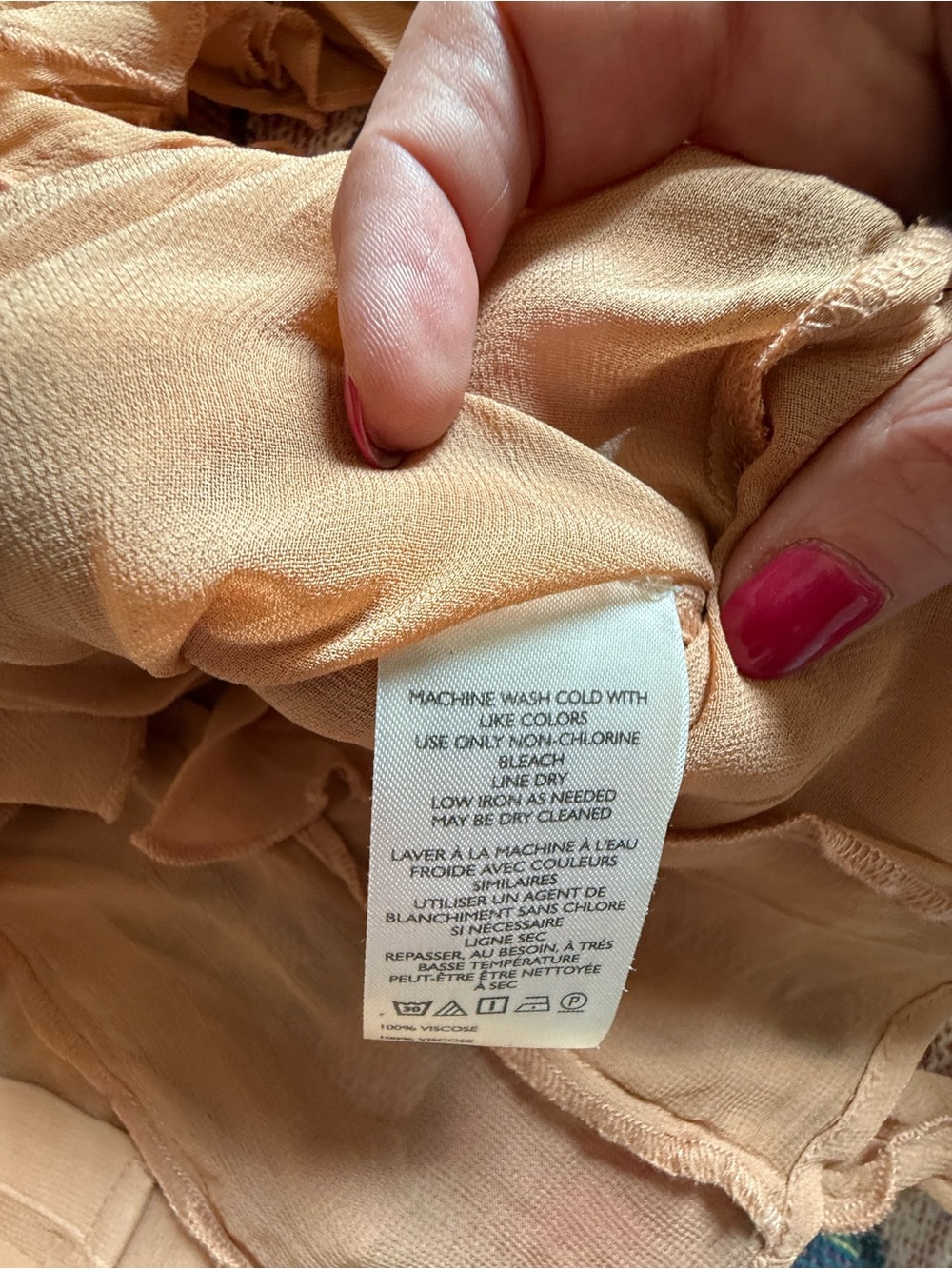 Anthropologie Peach Ruffle Button-Down Blouse - Picture 5 of 6
